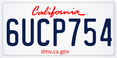 CA license plate 6UCP754