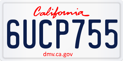 CA license plate 6UCP755