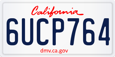 CA license plate 6UCP764
