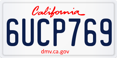 CA license plate 6UCP769