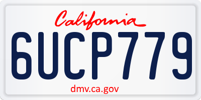 CA license plate 6UCP779