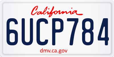 CA license plate 6UCP784
