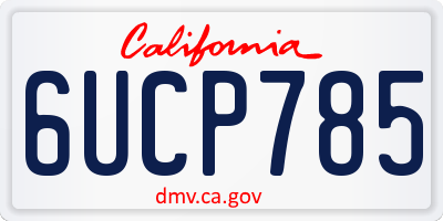 CA license plate 6UCP785