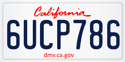 CA license plate 6UCP786