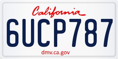 CA license plate 6UCP787