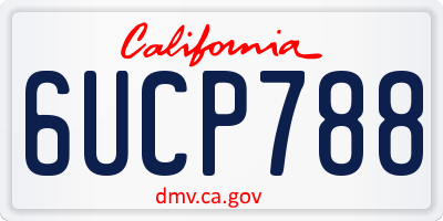 CA license plate 6UCP788