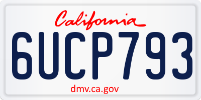 CA license plate 6UCP793