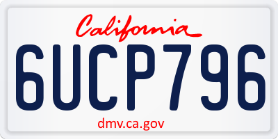 CA license plate 6UCP796