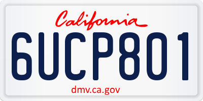 CA license plate 6UCP801