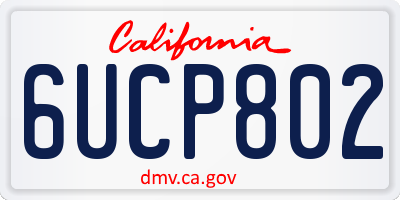 CA license plate 6UCP802