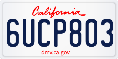 CA license plate 6UCP803