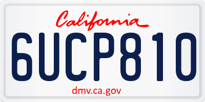 CA license plate 6UCP810