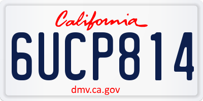 CA license plate 6UCP814