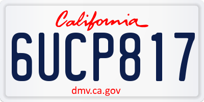 CA license plate 6UCP817