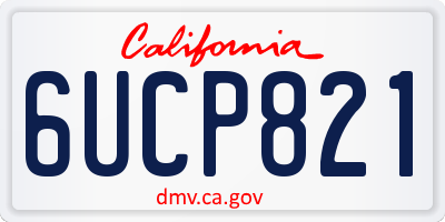 CA license plate 6UCP821