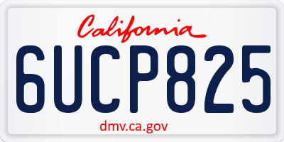 CA license plate 6UCP825