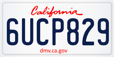 CA license plate 6UCP829