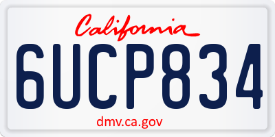 CA license plate 6UCP834
