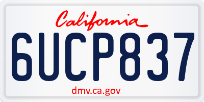 CA license plate 6UCP837
