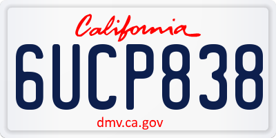 CA license plate 6UCP838