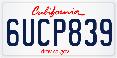 CA license plate 6UCP839