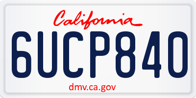 CA license plate 6UCP840