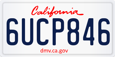 CA license plate 6UCP846