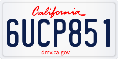 CA license plate 6UCP851