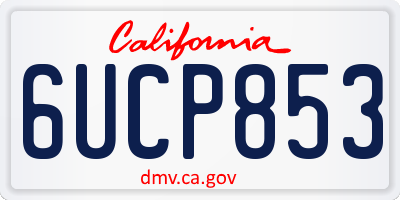 CA license plate 6UCP853
