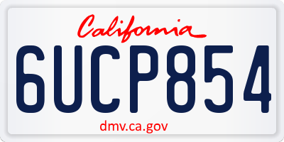 CA license plate 6UCP854