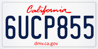 CA license plate 6UCP855