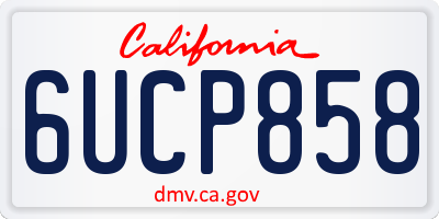 CA license plate 6UCP858