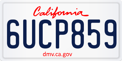 CA license plate 6UCP859