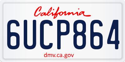 CA license plate 6UCP864