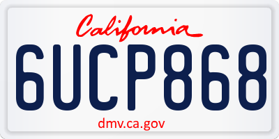 CA license plate 6UCP868