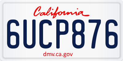 CA license plate 6UCP876