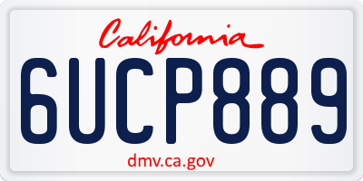 CA license plate 6UCP889