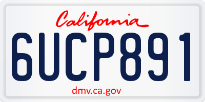 CA license plate 6UCP891