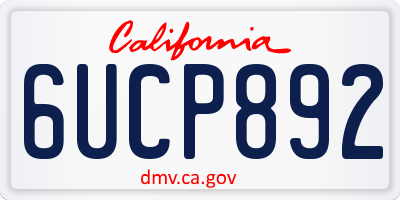 CA license plate 6UCP892