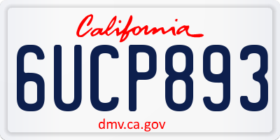 CA license plate 6UCP893