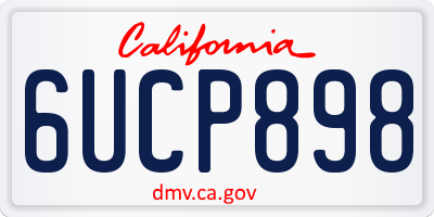 CA license plate 6UCP898