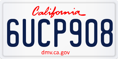 CA license plate 6UCP908