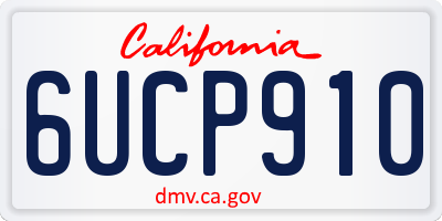 CA license plate 6UCP910