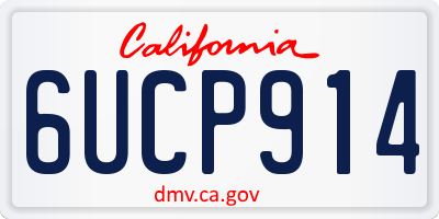 CA license plate 6UCP914