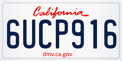 CA license plate 6UCP916