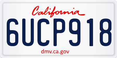 CA license plate 6UCP918