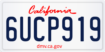 CA license plate 6UCP919