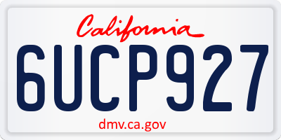 CA license plate 6UCP927
