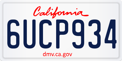 CA license plate 6UCP934