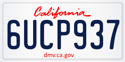 CA license plate 6UCP937